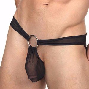 Body Aware  Toga Tanga Brief,  L-XL,  BLACK sexy comfy cool mesh, NEW